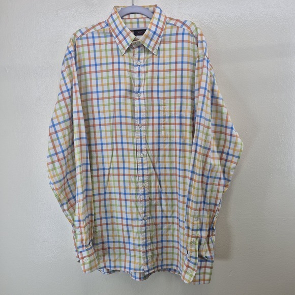 Paul & Shark Yachting Button Down Shirt Men's XL Check Plaid Made in Italy - Picture 3 of 10